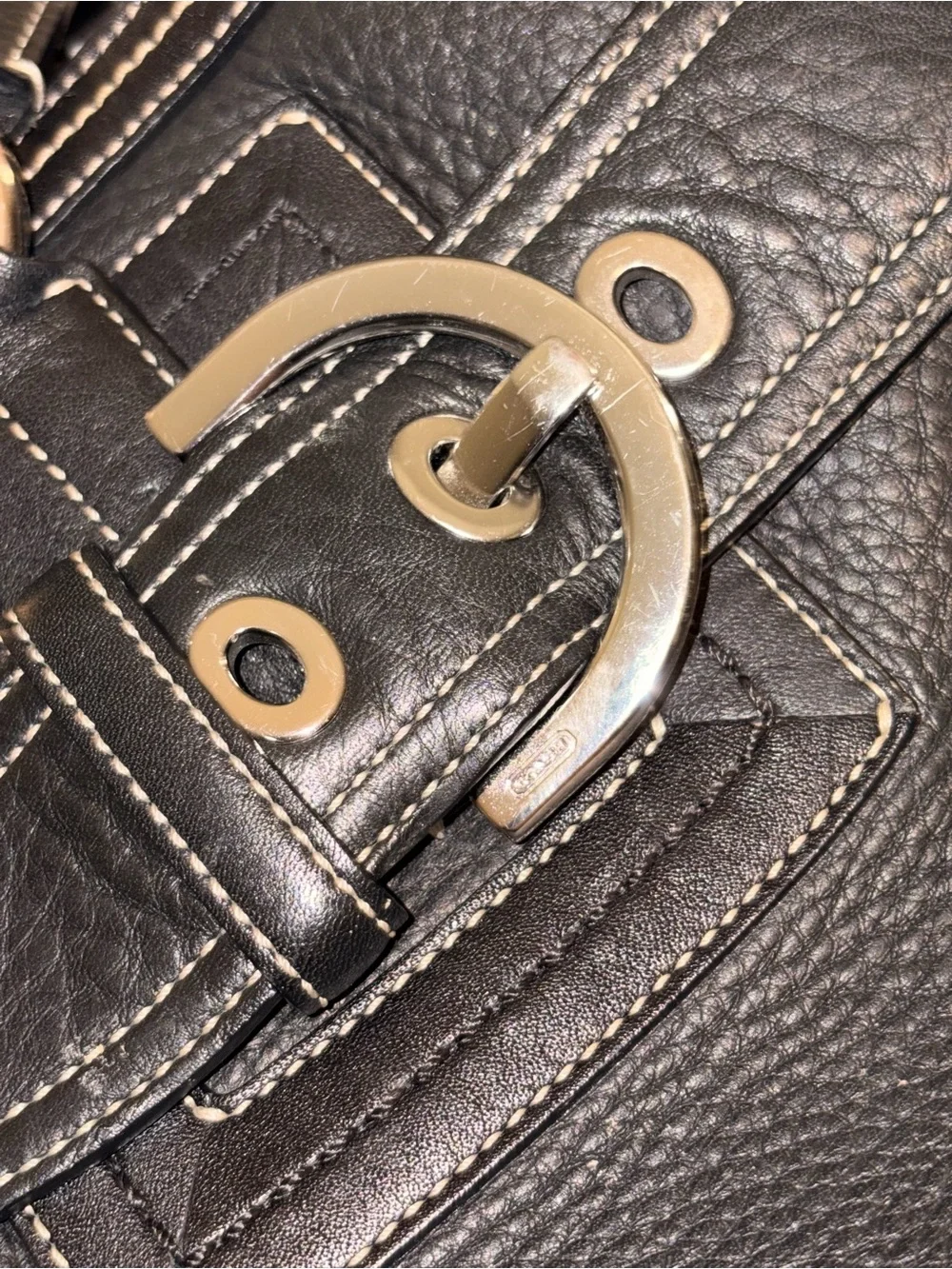 Coach Hampton Black Pebbled leather City tote N.02764 and wallet BUNDLE
